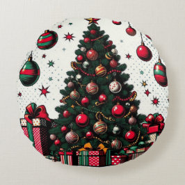 Weihnachtsbaum Rundes Kissen