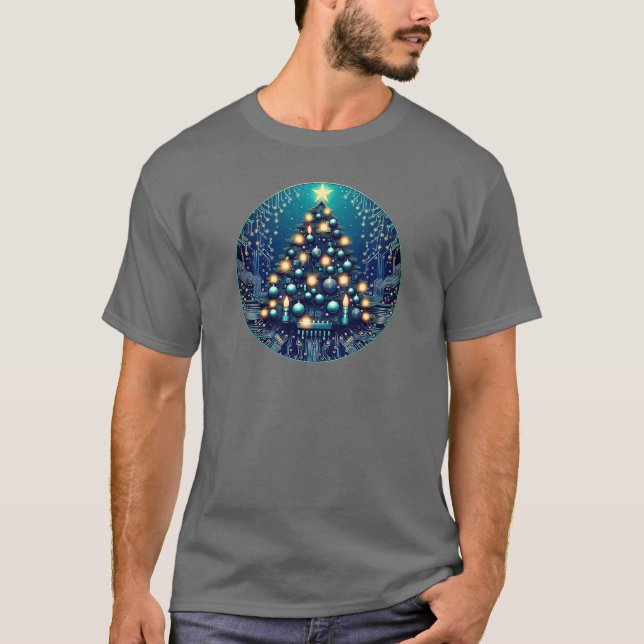 Weihnachtsbaum: Rundumleuchte T-Shirt (Vorderseite)