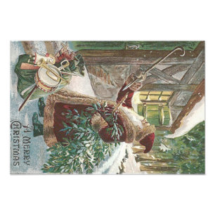 Weihnachtsbaum Sack der Hütte von Spielzeug Fotodruck