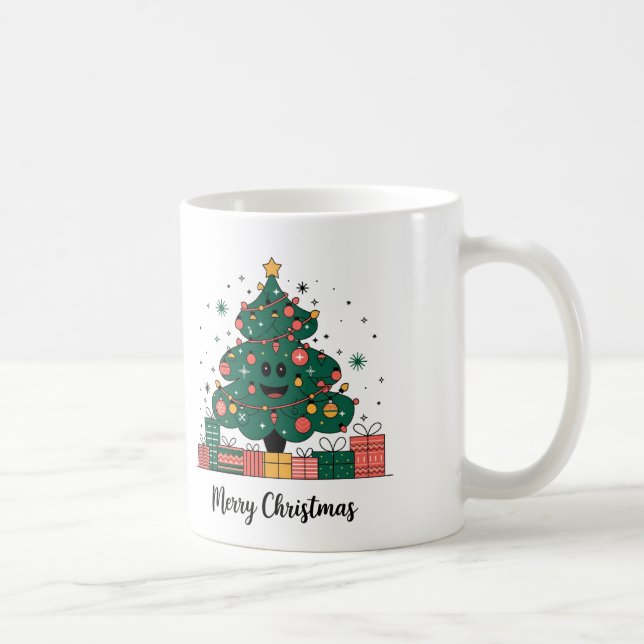 Weihnachtsbaum Saison Grüße Kaffeetasse (Rechts)
