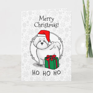 Weihnachtsbaum Santa Bichon Frise Hund Niedlich Karte
