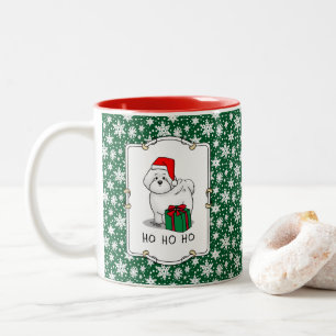 Weihnachtsbaum Santa Bichon Frise Hund Niedlich Zweifarbige Tasse