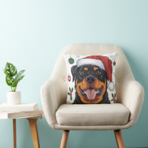 Weihnachtsbaum Santa Dog Rottweiler Keuchkissen