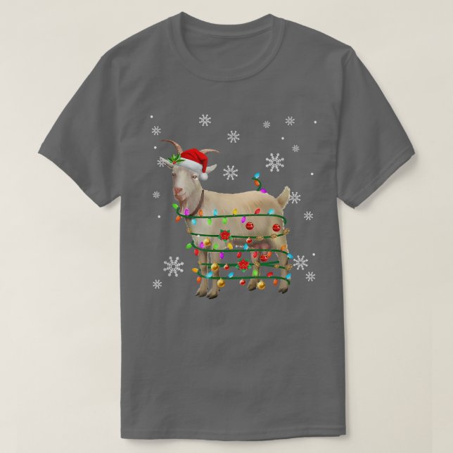 Weihnachtsbaum Santa Goat Light Pajama Xmas Bauer T-Shirt (Design vorne)