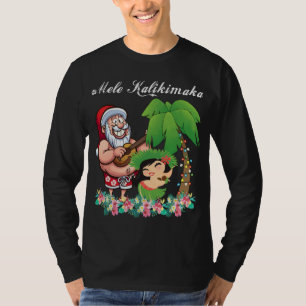 Weihnachtsbaum Santa Mele Kalikimaka Hawaii Palme T-Shirt