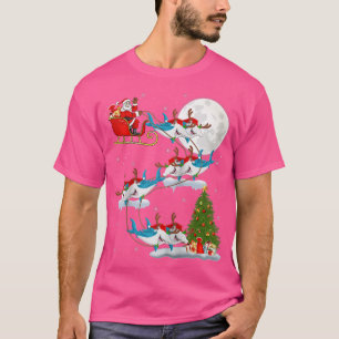 Weihnachtsbaum Santa Riding Hammerhead Hai C T-Shirt