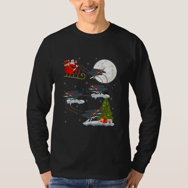 Weihnachtsbaum Santa Riding Humpback Whale T-Shirt (Vorderseite)