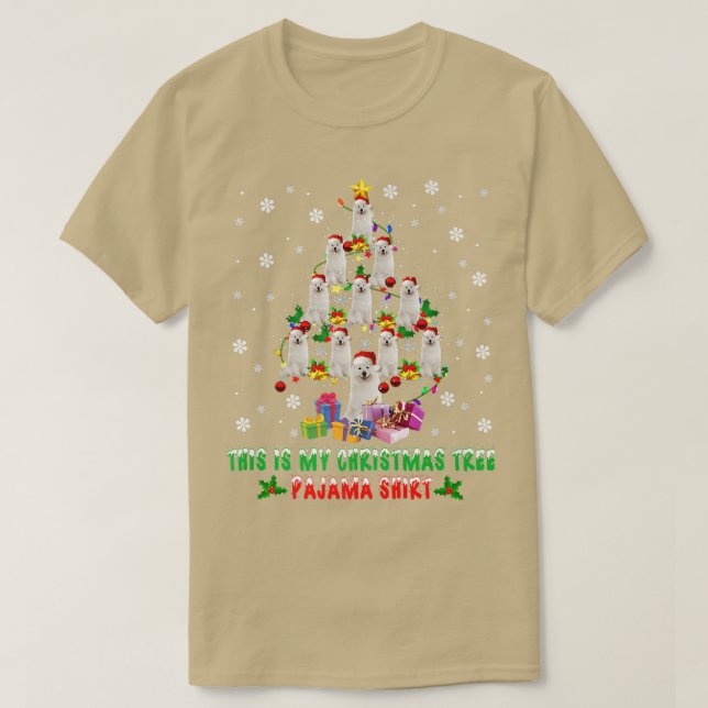 Weihnachtsbaum Santa Samoyed Dog Lover Geschenke T-Shirt (Design vorne)