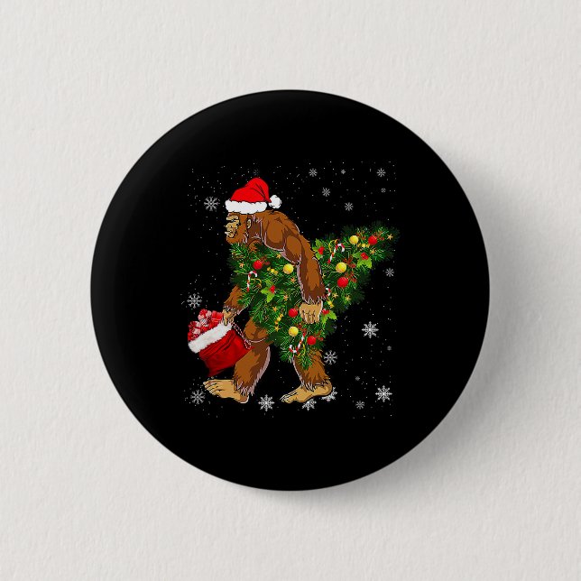 Weihnachtsbaum-Sasquatsch-Gläubige Button (Vorderseite)