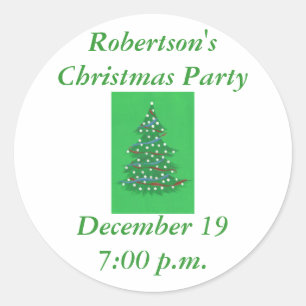 Weihnachtsbaum, Save the Date Partyaufkleber Runder Aufkleber