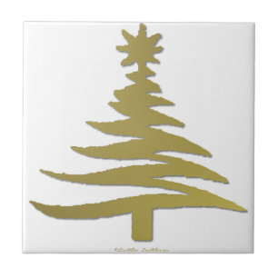 Weihnachtsbaum Schablone Gold Fliese