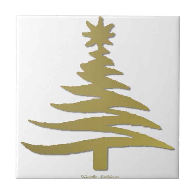 Weihnachtsbaum Schablone Gold Fliese (Vorderseite)