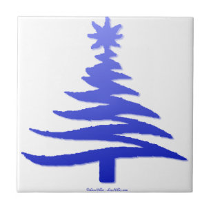 Weihnachtsbaum Schablone Kobaltblau Fliese