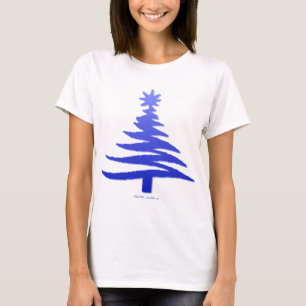 Weihnachtsbaum Schablone Kobaltblau T-Shirt