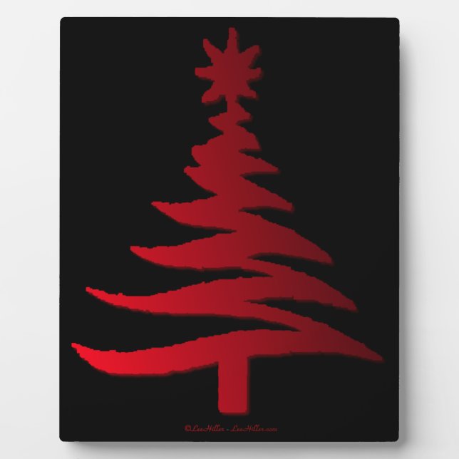 Weihnachtsbaum Schablone Rot Fotoplatte (Vorderseite)