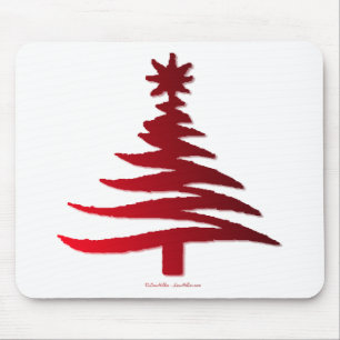 Weihnachtsbaum Schablone Rot Mousepad