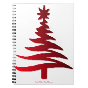 Weihnachtsbaum Schablone Rot Notizblock