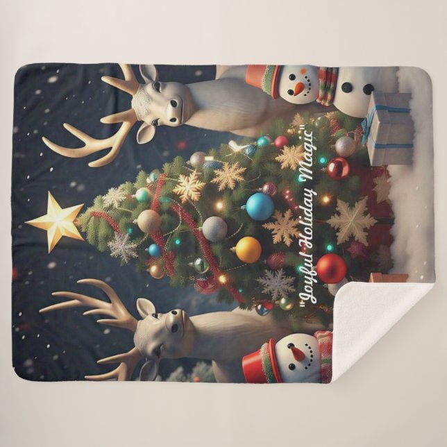 "Weihnachtsbaum-Schmuck-Designs" Sherpadecke (Vorderseite (Horizontal))