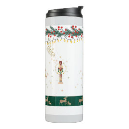 Weihnachtsbaum, Schnee, Hirschpackpapier Thermosbecher