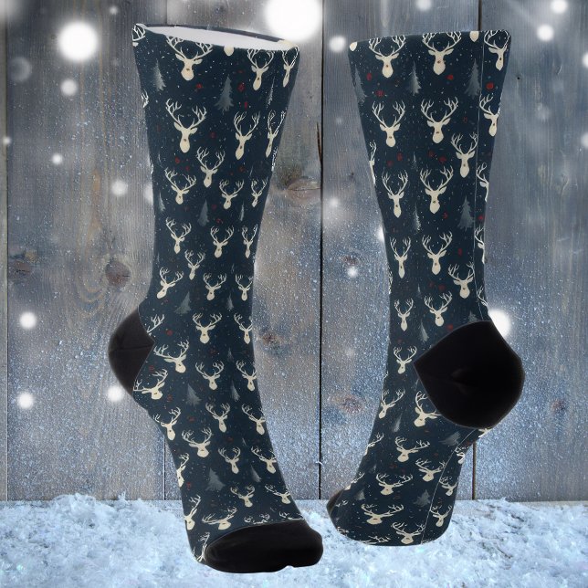 Weihnachtsbaum, Schneeflocke Socken (reindeer 1)