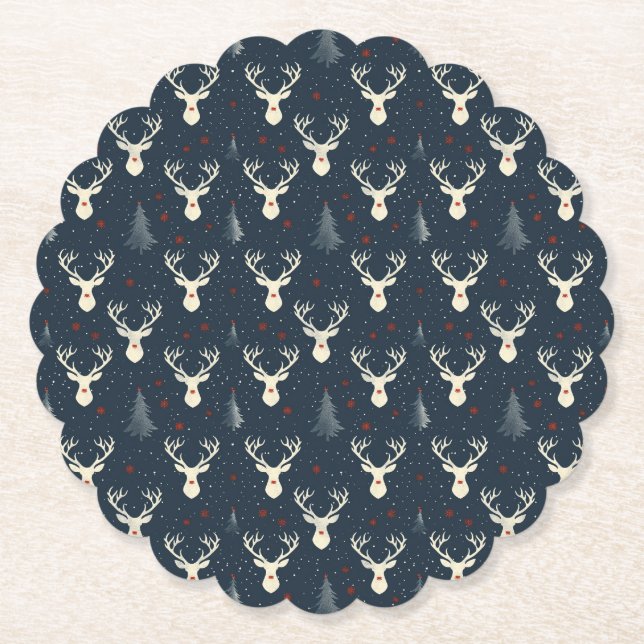 Weihnachtsbaum, Schneeflocke Untersetzer (Vorderseite)