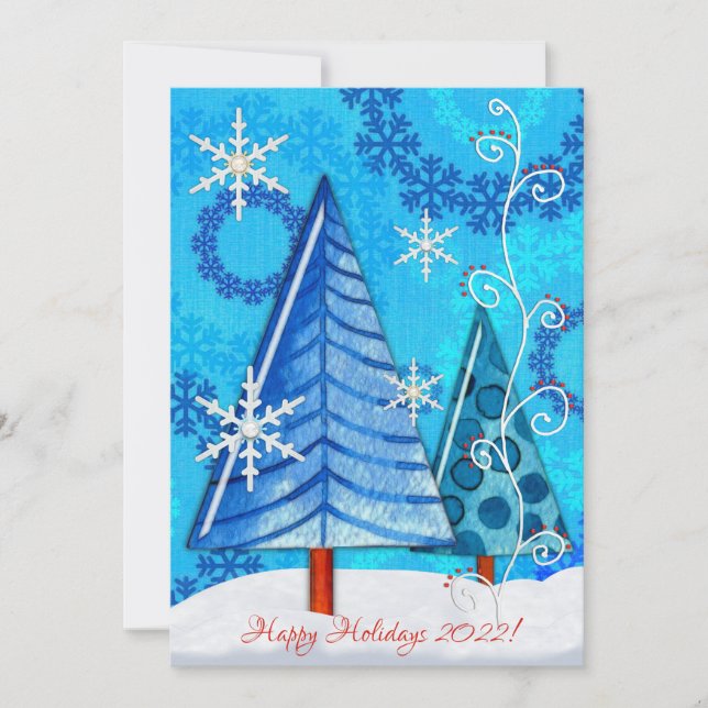 Weihnachtsbaum & Schneeflocken (Vorderseite)