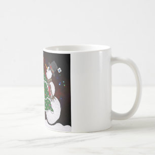 Weihnachtsbaum Schneemann Überraschung Kunst Druck Kaffeetasse