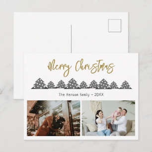 Weihnachtsbaum Schrift Familie 2 Foto Feiertagspostkarte