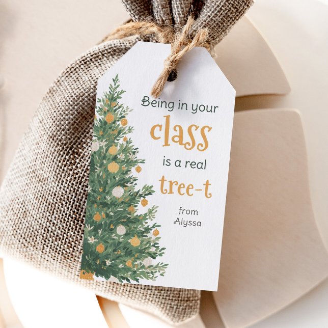 Weihnachtsbaum-Schul-Lehrer-Dankeschön-Feiertag Geschenkanhänger (Von Creator hochgeladen)