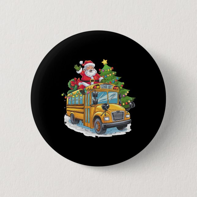 Weihnachtsbaum-Schulbusfahrer-Kostüm für Erwachsen Button (Vorderseite)