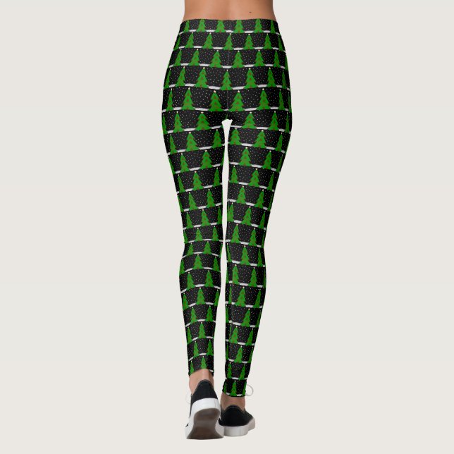 Weihnachtsbaum (schwarz) Leggings (Rückseite)