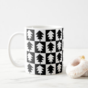 Weihnachtsbaum Schwarz und Weiß Weihnachtsbaum Kaffeetasse