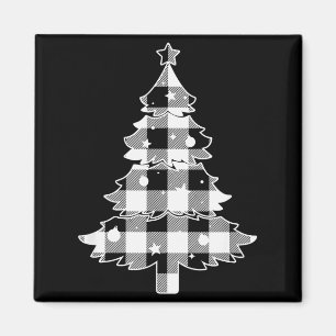 Weihnachtsbaum Schwarz & Weiß Buffalo Kariert Mer Magnet