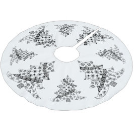 Weihnachtsbaum Schwarz & Weiß Urlaub Polyester Weihnachtsbaumdecke