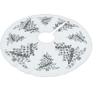 Weihnachtsbaum Schwarz & Weiß Urlaub Polyester Weihnachtsbaumdecke