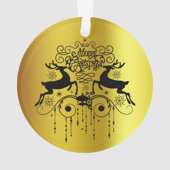 Weihnachtsbaum Schwarze Silhouetten Ornament (Rückseite)