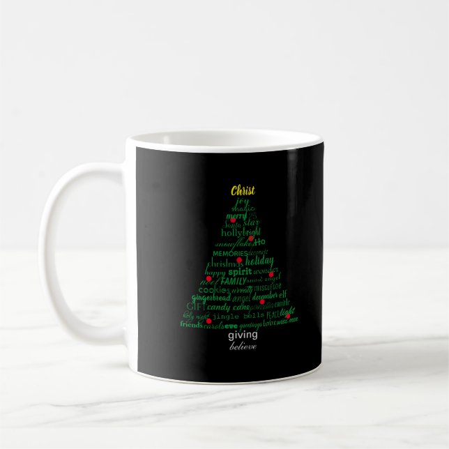 Weihnachtsbaum - Schwarze Tasse (Links)