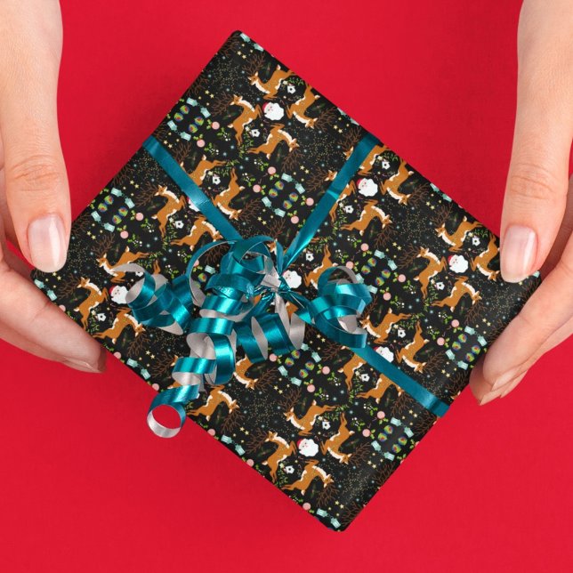 Weihnachtsbaum Schwarzes Nahtloses Muster Geschenkpapier (Von Creator hochgeladen)