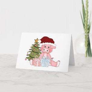 Weihnachtsbaum-Schwein-Karte Feiertagskarte