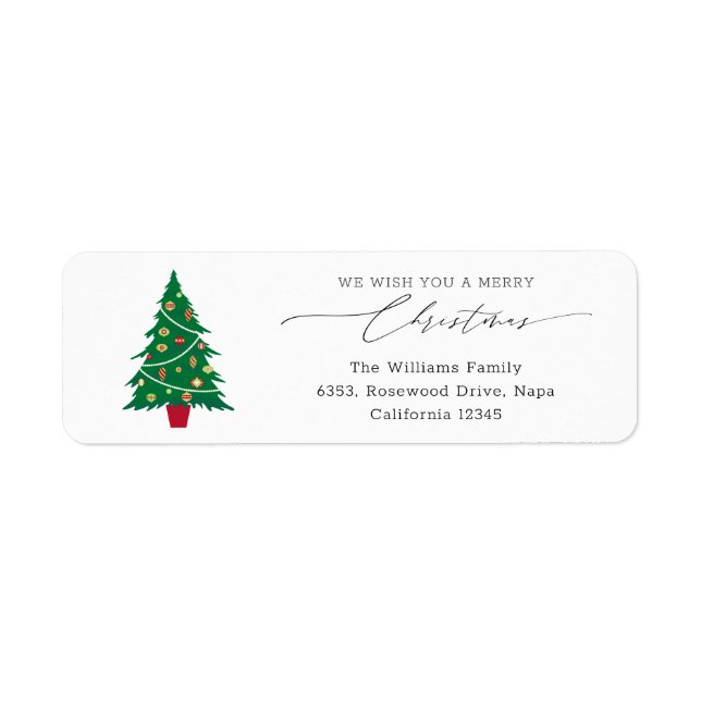 Weihnachtsbaum-Script-Rücksendeadresse (Vorne)