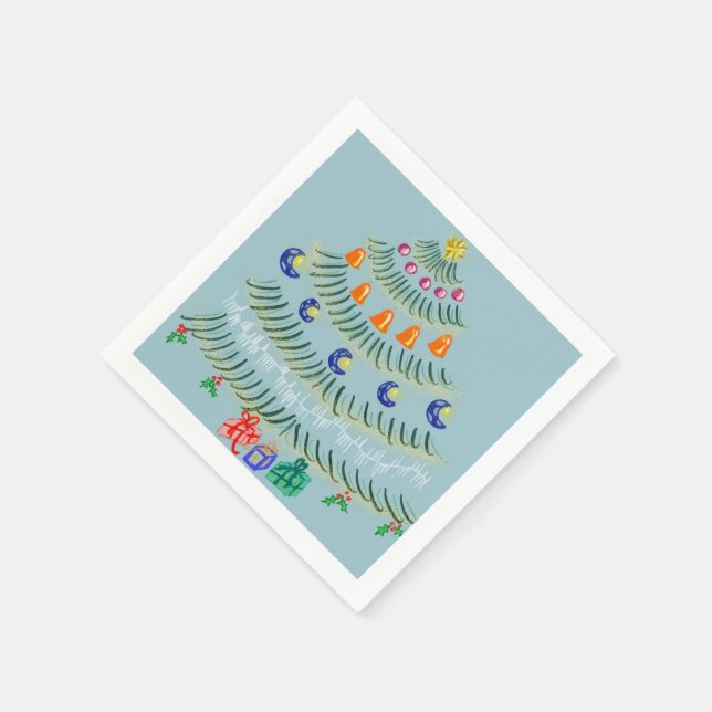 Weihnachtsbaum Serviette (Ecke)