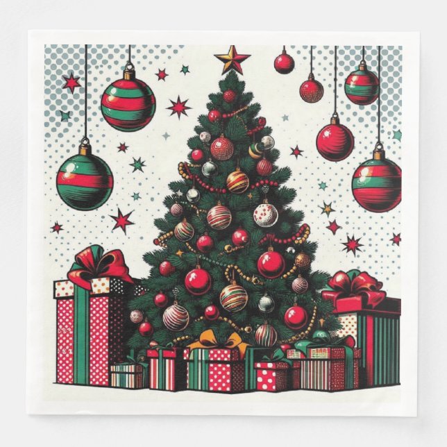 Weihnachtsbaum Serviette (Vorderseite)