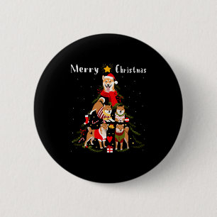 Weihnachtsbaum Shiba Inu Liebhaber Xmas Hundebesit Button