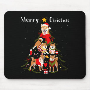 Weihnachtsbaum Shiba Inu Liebhaber Xmas Hundebesit Mousepad