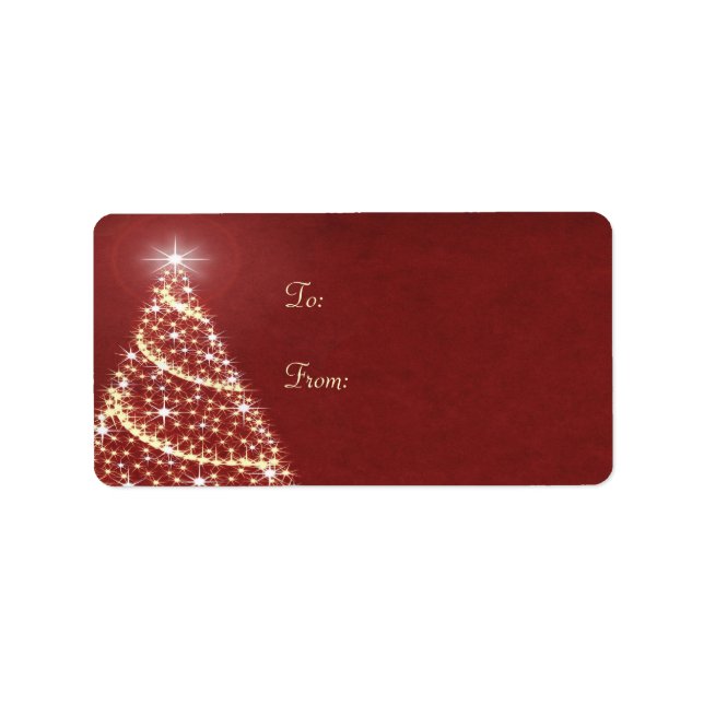 Weihnachtsbaum Shimmer Adressaufkleber (Vorne)