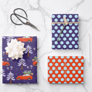 Weihnachtsbaum Shopping Wrapping Paper Set von 3 Geschenkpapier Set