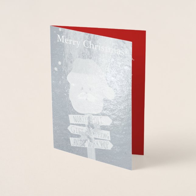 Weihnachtsbaum-Silberfolie Folienkarte (Vorderseite)