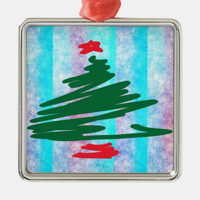 Weihnachtsbaum Silbernes Ornament (Vorne)