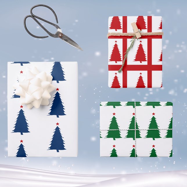 Weihnachtsbaum Silhouette Kunst Geschenkpapier Set (Von Creator hochgeladen)