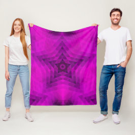 Weihnachtsbaum Silhouette & Lila Star Gradient Fleecedecke